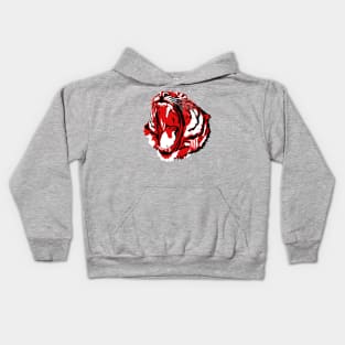 Red Tiger Head Kids Hoodie